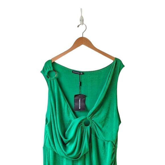 PLT Plus Size Ring Detail Drape Thigh Split Maxi Dress 24 US NWT - Picture 8 of 15